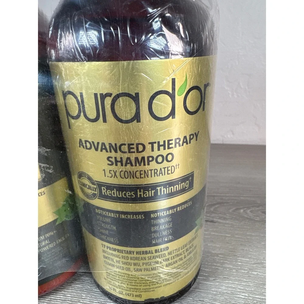 PURA D'OR Dor Advanced Therapy Shampoo & Conditioner Set Reduces Thinning 16oz